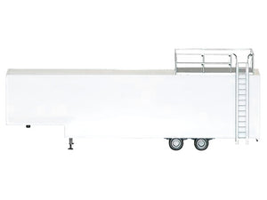 Race Horse Transport Trailer White 1/87 (HO) Plastic Model by Promotex