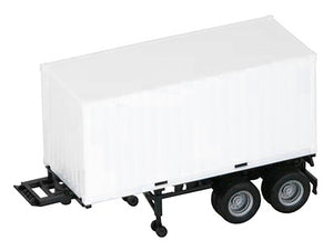 20ft Container with Chassis White 1/87 (HO) Plastic Model by Promotex