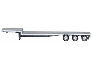 48ft 3-Axle Drop Deck Trailer with Chrome Wheels and Silver Top 1/87 (HO) Plastic Model by Promotex