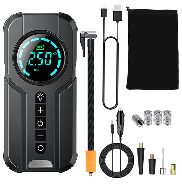 Car Tire Inflator Pump Portable Car Air Compressor Wireless Electric Air Pump 150 PSI with LED Light