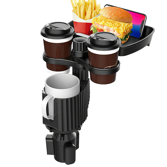 4-in-1 Car Cup Holder Tray Food Table Phone Holder Car Expander Detachable 360 Degree Rotatable Car Desk