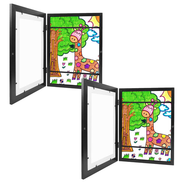 11.69x16.53in Kids Art Frame Front Opening Wooden Frame Artwork Display Storage Frame A3 Picture Frame Wall Display for Photo Art Projects Picture Chi