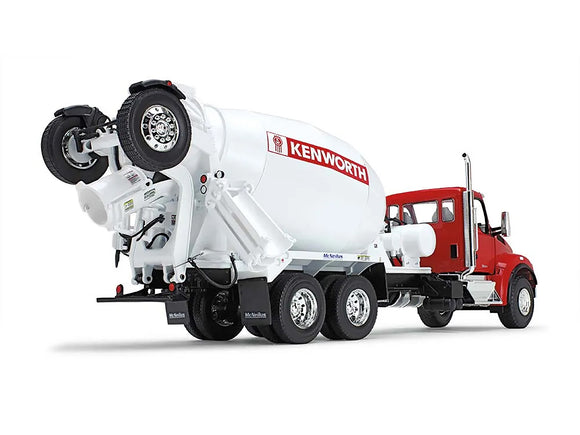 Kenworth T880S Truck with McNeilus Bridgemaster Cement Mixer Red and White 1/34 Diecast Model by First Gear