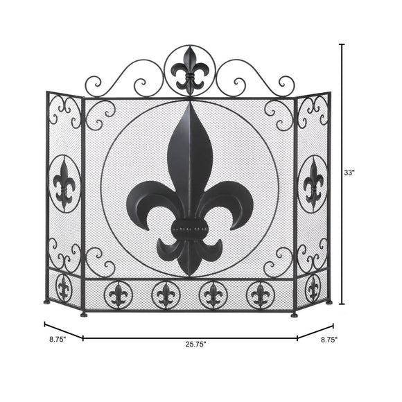 FLEUR-DE-LIS FIREPLACE SCREEN