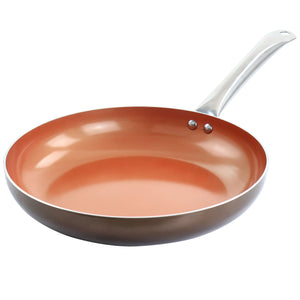 Copper Pan Cooking Excellence 12 Inch Aluminum Nonstick Frying Pan in Copper