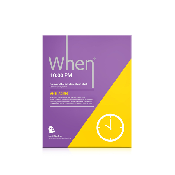 10:00 PM Anti-Aging Premium Bio-Cellulose Sheet Mask - When 92 ml / 3.1 fl oz