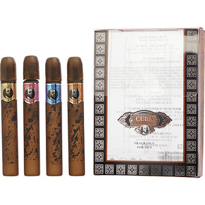 CUBA VARIETY 4 PIECE MINI VARIETY WITH CUBA GOLD, RED, BLUE, & ORANGE & ALL ARE 0.17 OZ For MEN