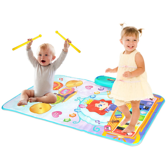 Baby Musical Mat With 55 Music Sounds Toddler Toys Floor Piano Keyboard Mat Drum Mat Carpet Educational Musical Learning Toy Infant Music Toy for 1 2