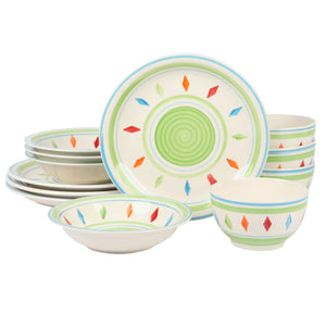 Gibson Home Heidy 12 Piece Durastone Dinnerware Set