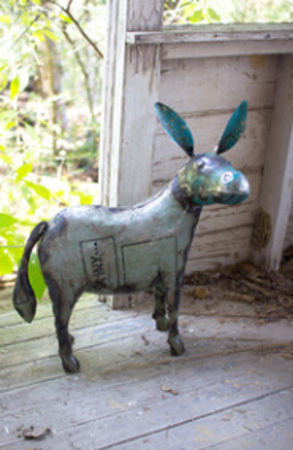 Recycled Metal Donkey  Multi