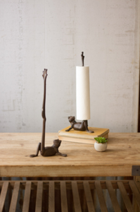 Cast Iron Paper Towel Holder  Brown