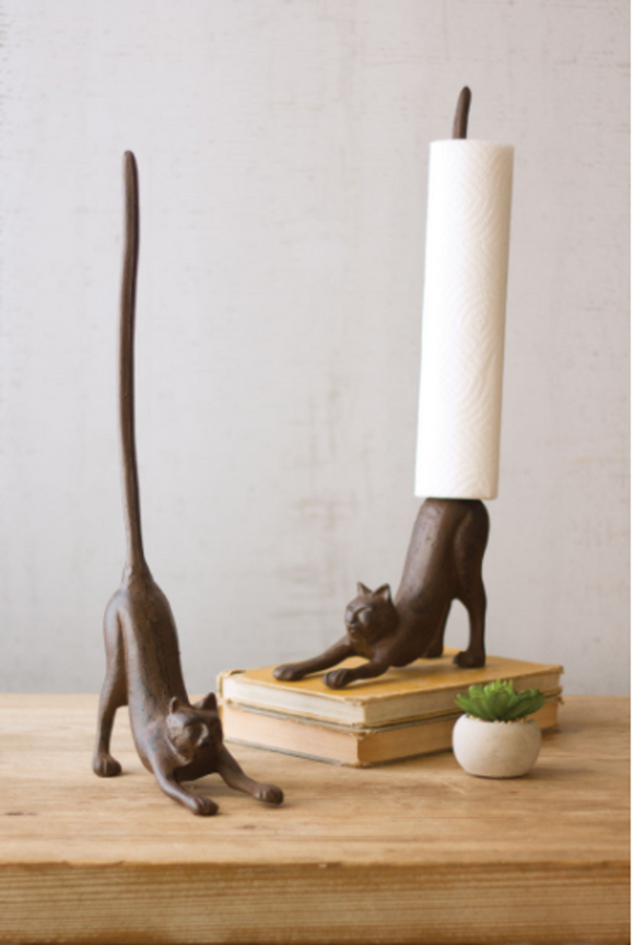 Cast Iron Paper Towel Holder  Brown