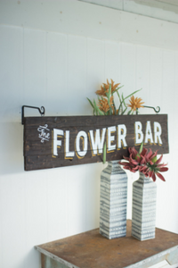 Wooden Flower Bar Sign  Black