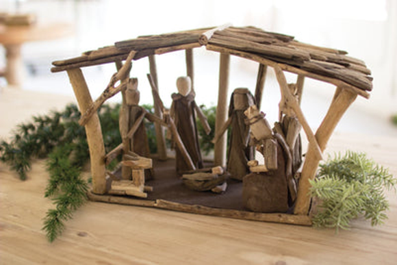 Driftwood Nativity  Brown