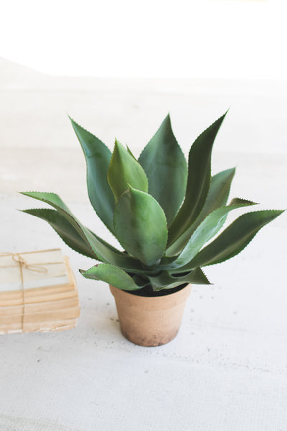 Artificial Agave In A Faux Terracotta Pot  Multi