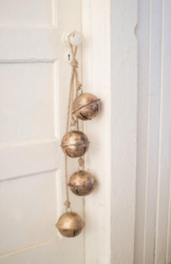 String Of Brass Finish Bells  Gold
