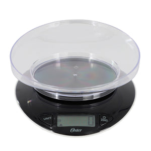 Oster Lydell 2 Piece Digital Kitchen Scale with Bowl in Black