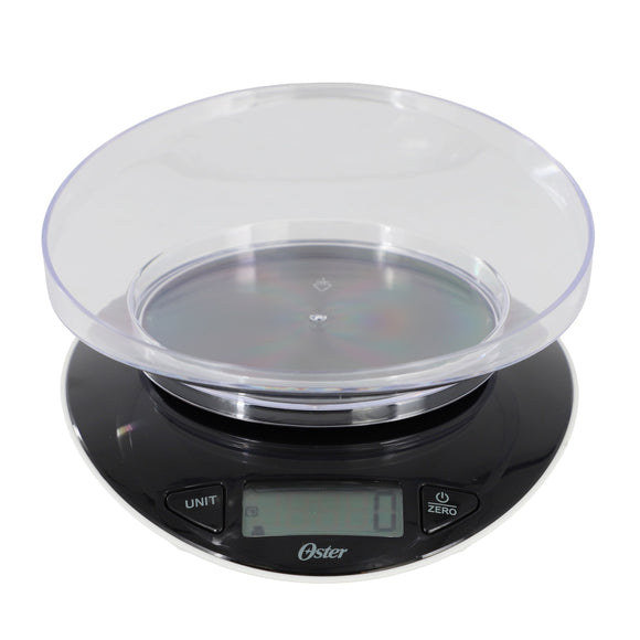 Oster Lydell 2 Piece Digital Kitchen Scale with Bowl in Black