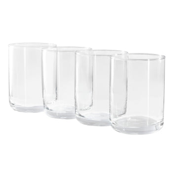 4 Piece 15 Ounce Double Old Fashioned Clear Glass Set