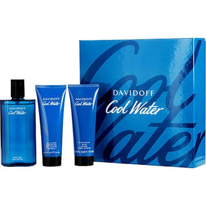 COOL WATER EDT SPRAY 4.2 OZ & AFTERSHAVE BALM 2.5 OZ & SHOWER GEL 2.5 OZ For MEN