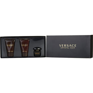 VERSACE CRYSTAL NOIR EDT 0.17 OZ MINI & BODY LOTION 0.8 OZ & SHOWER GEL 0.8 OZ For WOMEN