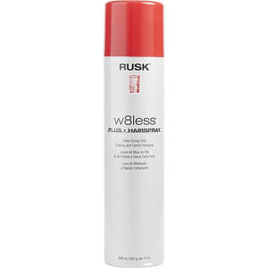 RUSK W8LESS PLUS EXTRA STRONG HOLD SHAPING & CONTROL HAIR SPRAY 55% VOC 10 OZ For UNISEX