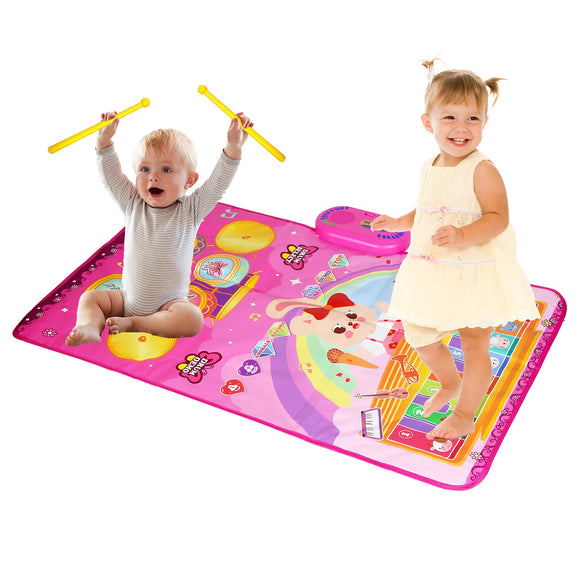 Baby Musical Mat With 55 Music Sounds Toddler Toys Floor Piano Keyboard Mat Drum Mat Carpet Educational Musical Learning Toy Infant Music Toy for 1 2