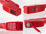 2-in-1 Garlic Press Garlic Crushing Tool Nylon Plastic Garlic Peeler | Easy to Clean Garlic Press No Peeling Needed, Finger Odor Free | Red