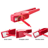 2-in-1 Garlic Press Garlic Crushing Tool Nylon Plastic Garlic Peeler | Easy to Clean Garlic Press No Peeling Needed, Finger Odor Free | Red