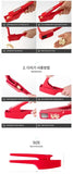 2-in-1 Garlic Press Garlic Crushing Tool Nylon Plastic Garlic Peeler | Easy to Clean Garlic Press No Peeling Needed, Finger Odor Free | Red