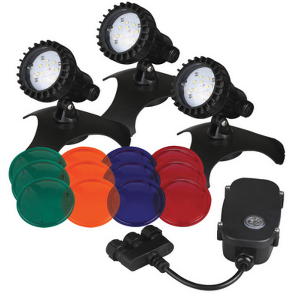 Led Pond Light With Photosensor & Transformer 2 Lights