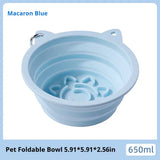 3-in-1 Pet Travel Collapsible Bowl Foldable Slow-Feeder with Strong Suction Cups Portable Silicone Dog Bowl