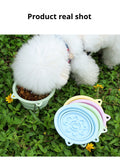 3-in-1 Pet Travel Collapsible Bowl Foldable Slow-Feeder with Strong Suction Cups Portable Silicone Dog Bowl