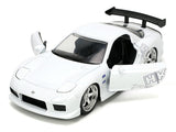 1993 Mazda RX-7 "HKS" White "The Fast and the Furious" (2001) Movie "25 Years of Fast & Furious" Series 1/32 Diecast Model