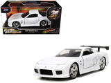 1993 Mazda RX-7 "HKS" White "The Fast and the Furious" (2001) Movie "25 Years of Fast & Furious" Series 1/32 Diecast Model
