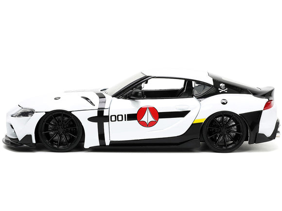 2020 Toyota Supra White and Roy Focker Diecast Figurine 
