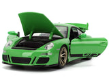 Porsche 911 GT3 (997) Green with Black Accents "Fast X" (2023) Movie "25 Years of Fast & Furious" Series 1/24 Diecast Model Car