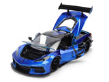 Chevrolet Corvette C8 "Liberty Walk" Candy Blue and Black "Hyper-Spec" Series 1/24 Diecast Model