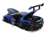 Chevrolet Corvette C8 "Liberty Walk" Candy Blue and Black "Hyper-Spec" Series 1/24 Diecast Model