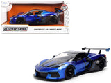 Chevrolet Corvette C8 "Liberty Walk" Candy Blue and Black "Hyper-Spec" Series 1/24 Diecast Model
