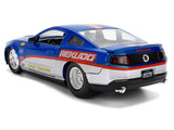 1/24 Diecast Model Car 2010 Ford Mustang GT  Rekudo Blue Metallic with Red and Silver Stripes