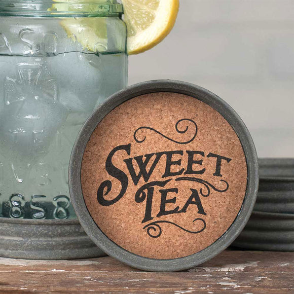 Mason Jar Lid Coaster - Sweet Tea - Box of 4