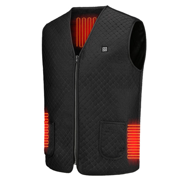 Heat Jacket Vest 3 Heating Gear Adjustable USB Heated Vest Warm Heat Coat Vest w/ 5 Heating Zones For Men Women Winter Outdoor Activity