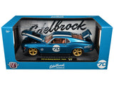 1970 Ford Mustang Sportsroof #70 Blue Metallic with White Stripes 1/24 Diecast Model Car