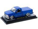 1988 GMC Sierra 1500 Custom Pickup Truck Blue Metallic with Black Stripes 1/24 Diecast Model