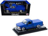 1988 GMC Sierra 1500 Custom Pickup Truck Blue Metallic with Black Stripes 1/24 Diecast Model