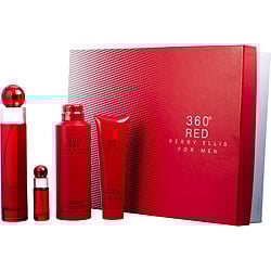 PERRY ELLIS 360 REDEDT SPRAY 3.4 OZ & SHOWER GEL 3 OZ & DEODORANT BODY SPRAY 6 OZ & EDT SPRAY 0.25 OZ MINI