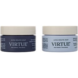 VIRTUEHAIR & SCALP RESET DUO- EXFOLIATING TREATMENT 0.5 OZ & TREATMENT MASK 0.5 OZ