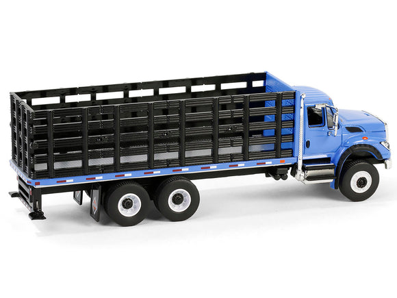 2018 International WorkStar Platform Stake Truck Blue 