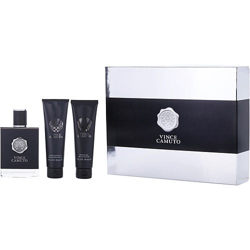 VINCE CAMUTO MAN EDT SPRAY 3.4 OZ & AFTERSHAVE BALM 3 OZ & SHOWER GEL 3 OZ For MEN